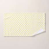 Pointe Polka blanche et jaune brillant (Serviette à main)