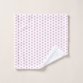 Pointe Polka blanche et rose (Gant de toilette)