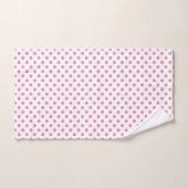 Pointe Polka blanche et rose (Serviette à main)