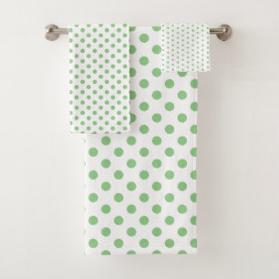 Pointe Polka blanche et verte Sage