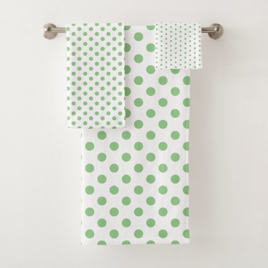 Pointe Polka blanche et verte Sage (En situation)