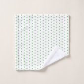 Pointe Polka blanche et verte Sage (Gant de toilette)