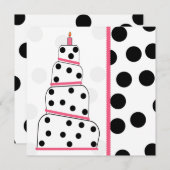 Pointe Polka Et Pink Anniversaire Fête Invitation (Devant / Derrière)