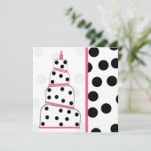 Pointe Polka Et Pink Anniversaire Fête Invitation (Debout devant)