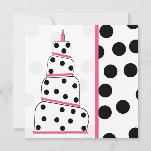 Pointe Polka Et Pink Anniversaire Fête Invitation (Devant)