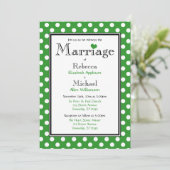 Pointe Polka Green Wedding Invitations (Debout devant)