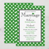 Pointe Polka Green Wedding Invitations (Devant / Derrière)