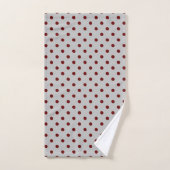 Pointe Polka Gris Bourgogne (Serviette à main)
