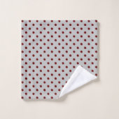 Pointe Polka Gris Bourgogne (Gant de toilette)