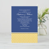 Pointe Polka jaune et Faire-part de mariage bleue (Debout devant)