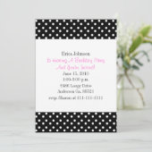 Pointe Polka noir et blanc Imprimer Invitation (Debout devant)