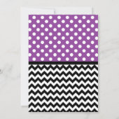 Pointe Polka Purple Chevron Invitations de douche  (Dos)