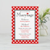 Pointe Polka Red Wedding Invitations (Debout devant)