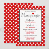 Pointe Polka Red Wedding Invitations (Devant / Derrière)