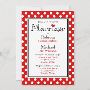 Pointe Polka Red Wedding Invitations