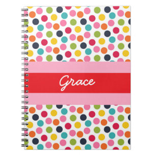 Pointe Polka rouge et rose - Livre de notes person