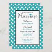Pointe Polka Turquoise Invitations de mariage (Devant / Derrière)