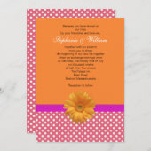 Pointe rose et Faire-part de mariage corail (Devant / Derrière)