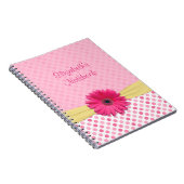 Pointe rose Gerber Daisy Polka Carnet personnalisé (Côté Droit)