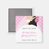 Pointe rose Magnet Réservez la date (Recto/Verso)