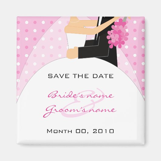 Pointe rose Magnet Réservez la date (Devant)