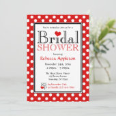 Pointe Rouge Coeur Rouge Invitations de douche nup (Debout devant)