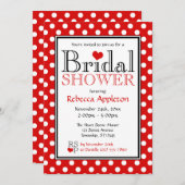 Pointe Rouge Coeur Rouge Invitations de douche nup (Devant / Derrière)