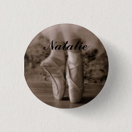 Pointe Shoe - Natalie Ronde Button 3,2 Cm (Voorkant)