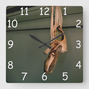 Pointe Shoe Wall Clock Vierkante Klok