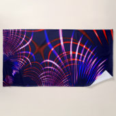 Pointed curves from blue to red and white. Lilac? Strandlaken (Voorkant)