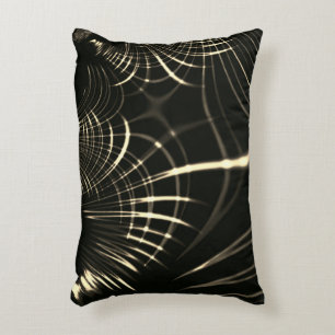 Pointed curves in khaki color and dark background accent kussen