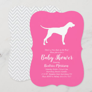Pointer Dog Baby shower Girl Pink Kaart