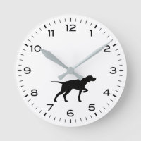 Pointer Dog Silhouette met uren en minuten