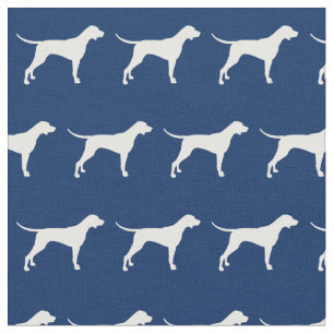 Pointer Dog Silhouette Pet Navy Blue Stof
