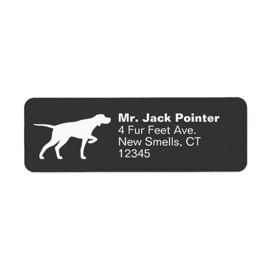 Pointer Dog Silhouette Return Address Labels (Voorkant)
