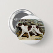 Pointer Dog Water, kleur Ronde Button 5,7 Cm (Voorkant /achterkant)