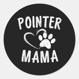 Pointer Mama Cadeau Dierenliefhebbers Kleding Duit Ronde Sticker