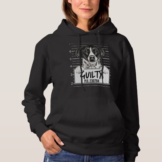 Pointer Mugshot Schuldige Hond Hoodie (Voorkant)