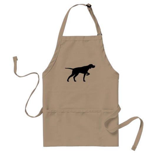 Pointer Silhouette Adult Apron Standaard Schort (Voorkant)