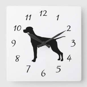 Pointer Silhouette Love Dogs Vierkante Klok