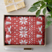 Pointer Silhouetten Kerstpatroon Rood Tissuepapier (Geschenk)