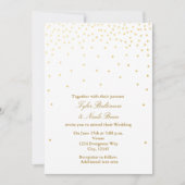 Pointes à huile blanche et or Faire-part de mariag (Devant)