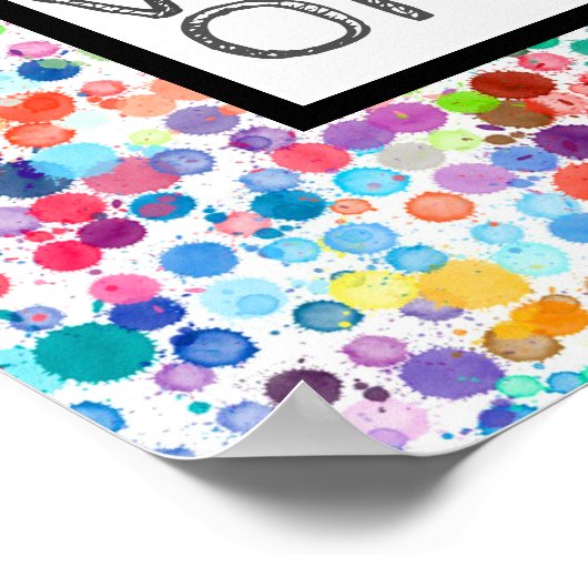 pointes colorées citation poster bonnes vibes seul (Coin)