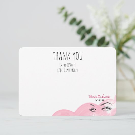 Pointes de maquillage Merci rose Qr Code remise (Debout devant)