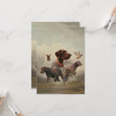 Pointeur À poils durs allemand, carte de chasse de (Devant/Arrière en situation)