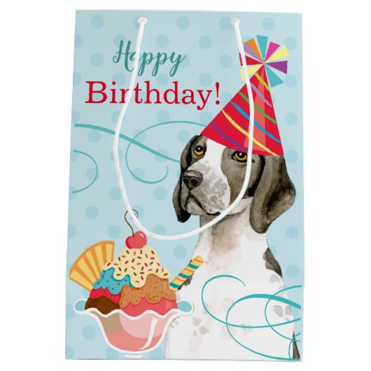 Pointeur d'anniversaire doux - Sac cadeau moyen (Dos)