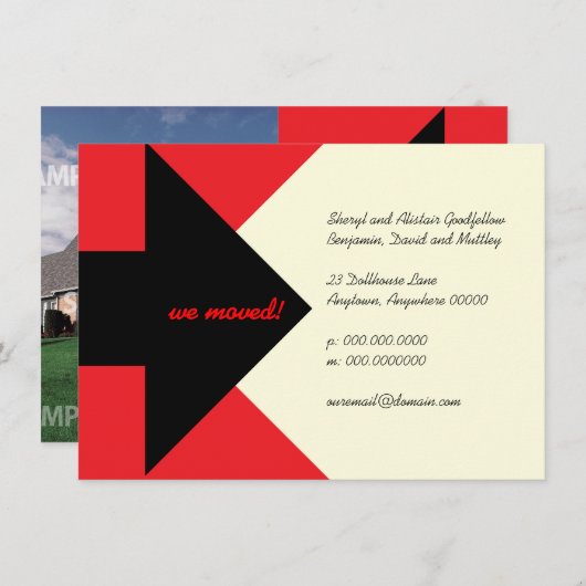 Pointeur Flèche Déplacement Faire-part et invitati (Devant / Derrière)