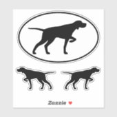 Pointeur Pointeur Chien Silhouettes Sticker Vinyl  (Feuille)
