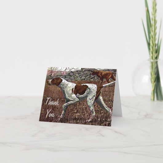 Pointeurs peints vintages Merci Carte de note (Devant)