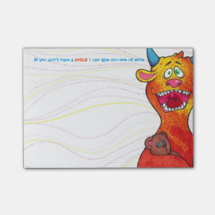 Pointillez le monstre w/quote, notes de post-it 4"